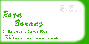 roza borocz business card