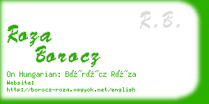 roza borocz business card